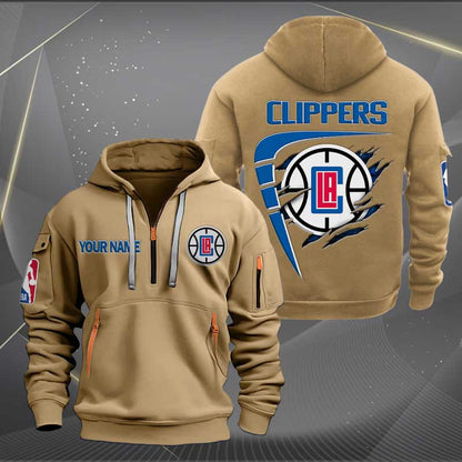 [HOT DEAL] NEW CUSTOMIZED NBA10 LC LOS ANGELES CLIPPERS QUARTER ZIP HOODIE