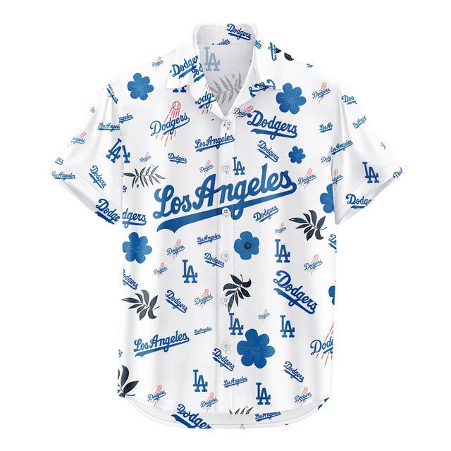LIMITED EDITION - NEW CUSTOMIZED MLB02 LAD LOS ANGELES DODGERS UNISEX HAWAIIAN SHIRT & SHORTS SET