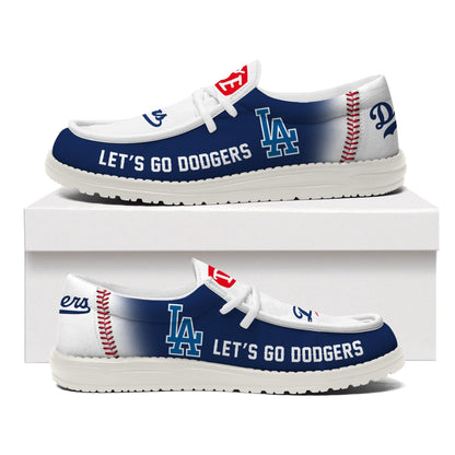 LIMITED EDITION - NEW CUSTOMIZED MLB02 LAD LOS ANGELES DODGERS LOAFER SHOES