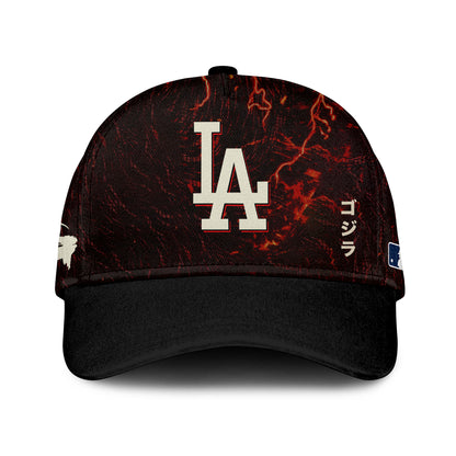 LIMITED EDITION - NEW CUSTOMIZED MLB02 LAD LOS ANGELES DODGERS x GODZILLA BASEBALL JERSEY & CAP