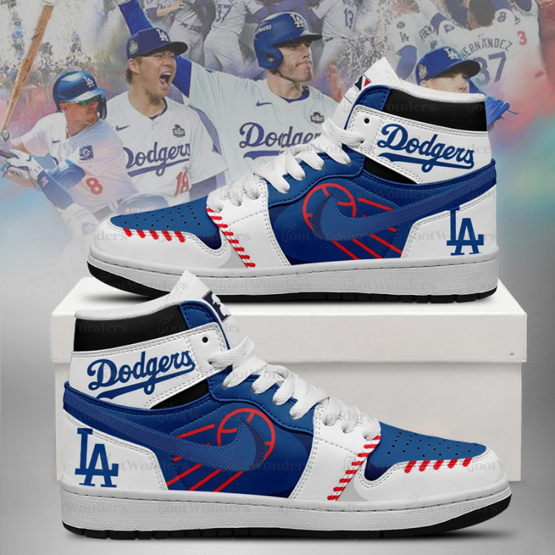 LIMITED EDITION - NEW CUSTOMIZED MLB02 LAD LOS ANGELES DODGERS  AIR JORDAN SNEAKERS