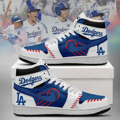 LIMITED EDITION - NEW CUSTOMIZED MLB02 LAD LOS ANGELES DODGERS  AIR JORDAN SNEAKERS