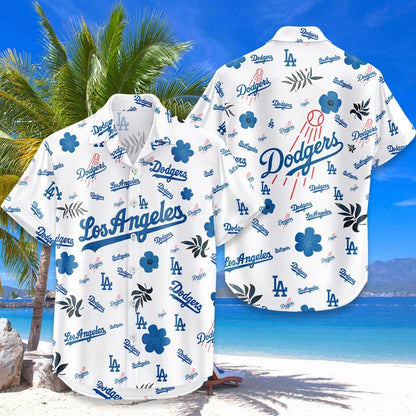 LIMITED EDITION - NEW CUSTOMIZED MLB02 LAD LOS ANGELES DODGERS UNISEX HAWAIIAN SHIRT & SHORTS SET