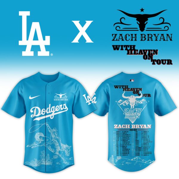 LIMITED EDITION - NEW CUSTOMIZED MLB02 LAD LOS ANGELES DODGERS x ZACH BRYAN BASEBALL JERSEY & CAP