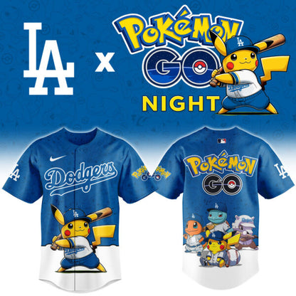 LIMITED EDITION - NEW CUSTOMIZED MLB02 LAD LOS ANGELES DODGERS x POKEMON BASEBALL JERSEY & CAP