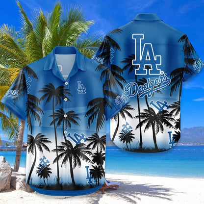 LIMITED EDITION - NEW CUSTOMIZED MLB02 LAD LOS ANGELES DODGERS UNISEX HAWAIIAN SHIRT & SHORTS SET