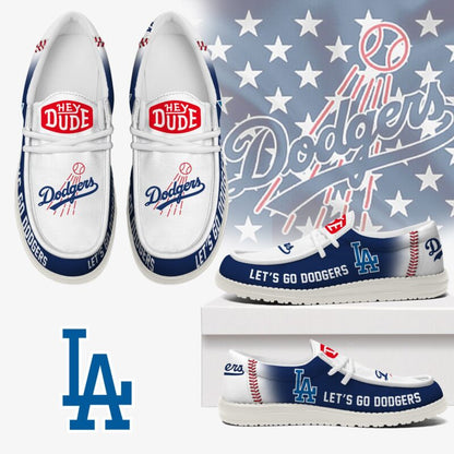 LIMITED EDITION - NEW CUSTOMIZED MLB02 LAD LOS ANGELES DODGERS LOAFER SHOES