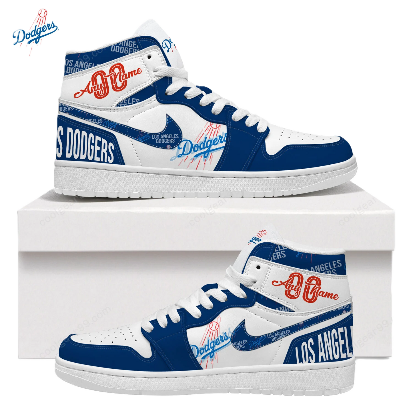 LIMITED EDITION - NEW CUSTOMIZED MLB02 LA DODGERS AIR JORDAN SNEAKERS