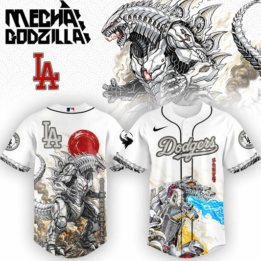 LIMITED EDITION - NEW CUSTOMIZED MLB02 LA DODGERS x GODZILLA BASEBALL JERSEY
