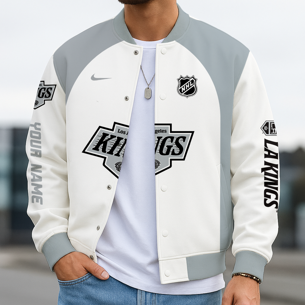 LIMITED EDITION - NEW CUSTOMIZED NHL16 LAK LOS ANGELES KINGS SATIN VARSITY JACKET & BASEBALL JACKET