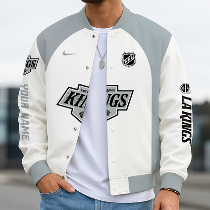 LIMITED EDITION - NEW CUSTOMIZED NHL16 LAK LOS ANGELES KINGS SATIN VARSITY JACKET & BASEBALL JACKET