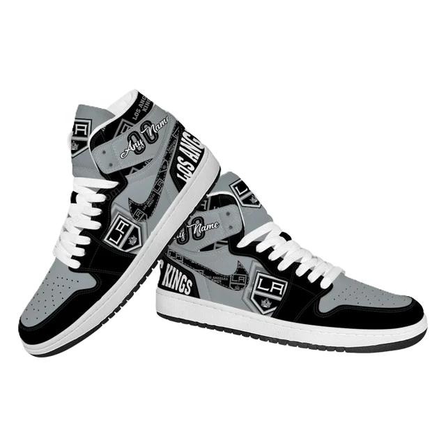 LIMITED EDITION - NEW CUSTOMIZED NHL16 LA KINGS AIR JORDAN SNEAKERS