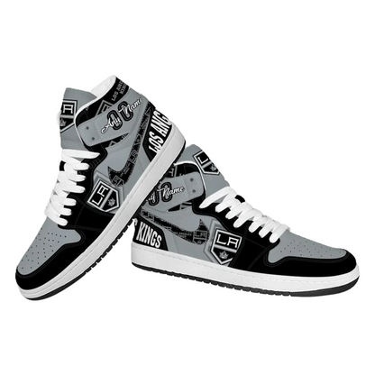 LIMITED EDITION - NEW CUSTOMIZED NHL16 LA KINGS AIR JORDAN SNEAKERS