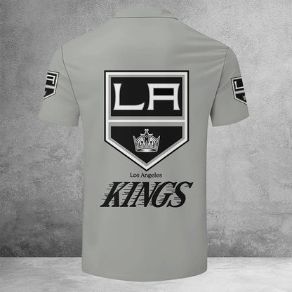 LIMITED EDITION - NEW CUSTOMIZED NHL16 LAK LOS ANGELES KINGS ZIP POLO SHIRT