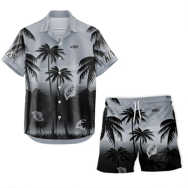 LIMITED EDITION - NEW CUSTOMIZED NHL16 LAK LOS ANGELES KINGS UNISEX HAWAIIAN SHIRT & SHORTS SET