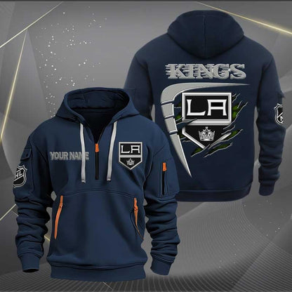 LIMITED EDITION - NEW CUSTOMIZED NHL16 LAK LOS ANGELES KINGS QUARTER ZIP HOODIE
