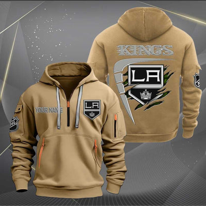 LIMITED EDITION - NEW CUSTOMIZED NHL16 LAK LOS ANGELES KINGS QUARTER ZIP HOODIE
