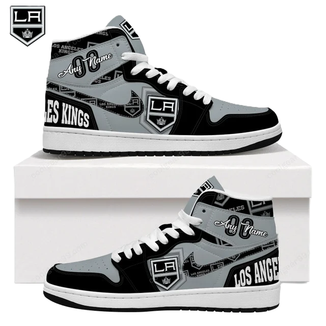 LIMITED EDITION - NEW CUSTOMIZED NHL16 LA KINGS AIR JORDAN SNEAKERS