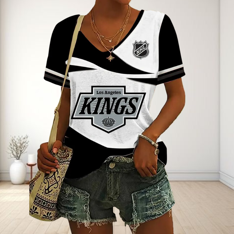 LIMITED EDITION - NEW CUSTOMIZED NHL16 LAK LOS ANGELES KINGS V-NECK FEMALE SHIRT