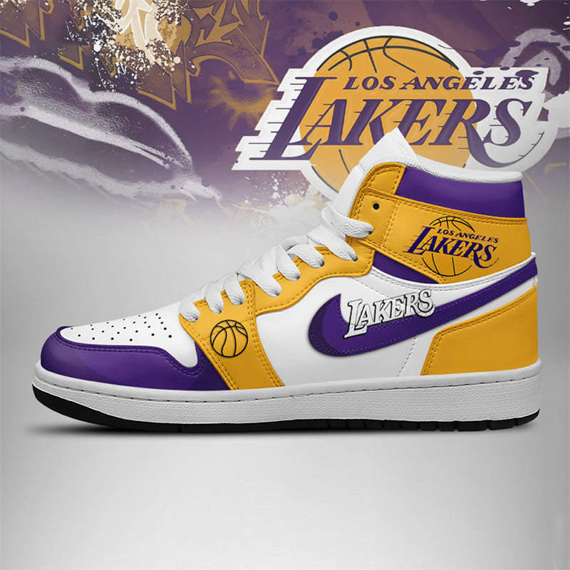 [HOT DEAL] NEW CUSTOMIZED NBA09 LLA LOS ANGELES LAKERS AIR JORDAN SNEAKERS