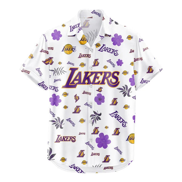 LIMITED EDITION - NEW CUSTOMIZED NBA09 LLA LOS ANGELES LAKERS UNISEX HAWAIIAN SHIRT & SHORTS SET