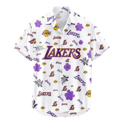 LIMITED EDITION - NEW CUSTOMIZED NBA09 LLA LOS ANGELES LAKERS UNISEX HAWAIIAN SHIRT & SHORTS SET