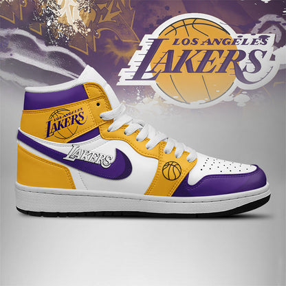 [HOT DEAL] NEW CUSTOMIZED NBA09 LLA LOS ANGELES LAKERS AIR JORDAN SNEAKERS