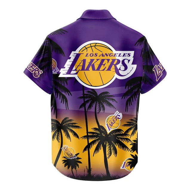 LIMITED EDITION - NEW CUSTOMIZED NBA09 LLA LOS ANGELES LAKERS UNISEX HAWAIIAN SHIRT & SHORTS SET