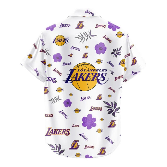 LIMITED EDITION - NEW CUSTOMIZED NBA09 LLA LOS ANGELES LAKERS UNISEX HAWAIIAN SHIRT & SHORTS SET