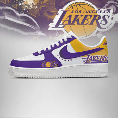 [HOT DEAL] NEW CUSTOMIZED NBA09 LLA LOS ANGELES LAKERS AF1 SHOES