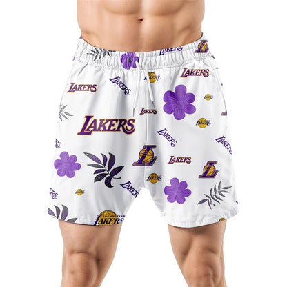 LIMITED EDITION - NEW CUSTOMIZED NBA09 LLA LOS ANGELES LAKERS UNISEX HAWAIIAN SHIRT & SHORTS SET
