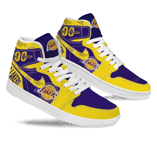 [HOT DEAL] NEW CUSTOMIZED NBA09 LLA LOS ANGELES LAKERS AIR JORDAN SNEAKERS