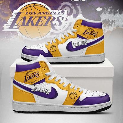 [HOT DEAL] NEW CUSTOMIZED NBA09 LLA LOS ANGELES LAKERS AIR JORDAN SNEAKERS