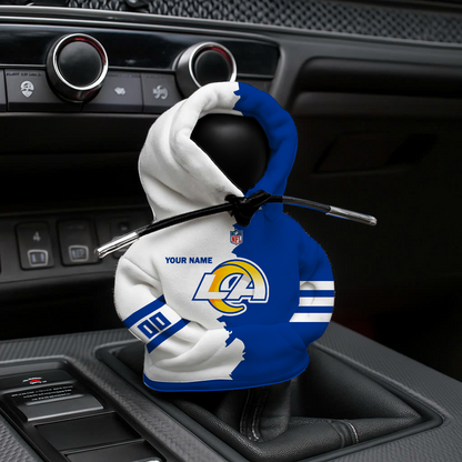 LIMITED EDITION - NEW CUSTOMIZED NFL22 LAR LOS ANGELES RAMS CAR HOODIE SHIFT KNOB