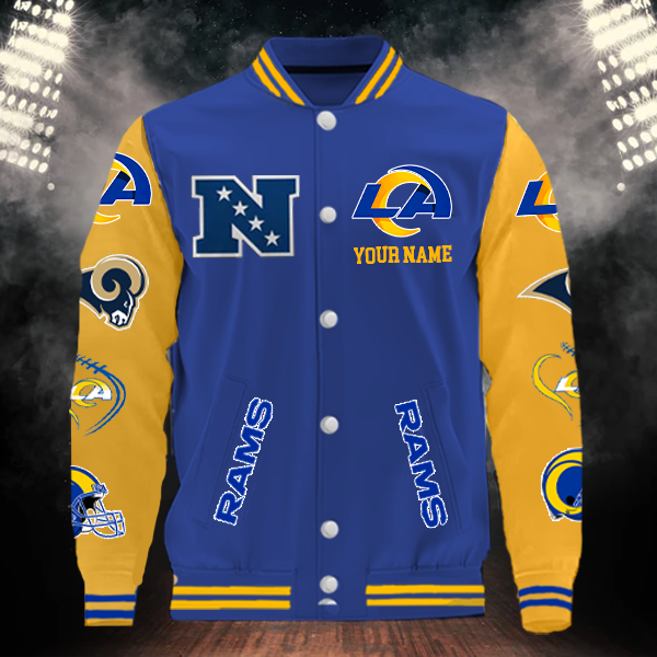 LIMITED EDITION - NEW CUSTOMIZED NFL22 LAR LOS ANGELES RAMS BASEBALL JACKET