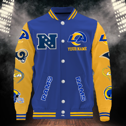 LIMITED EDITION - NEW CUSTOMIZED NFL22 LAR LOS ANGELES RAMS BASEBALL JACKET