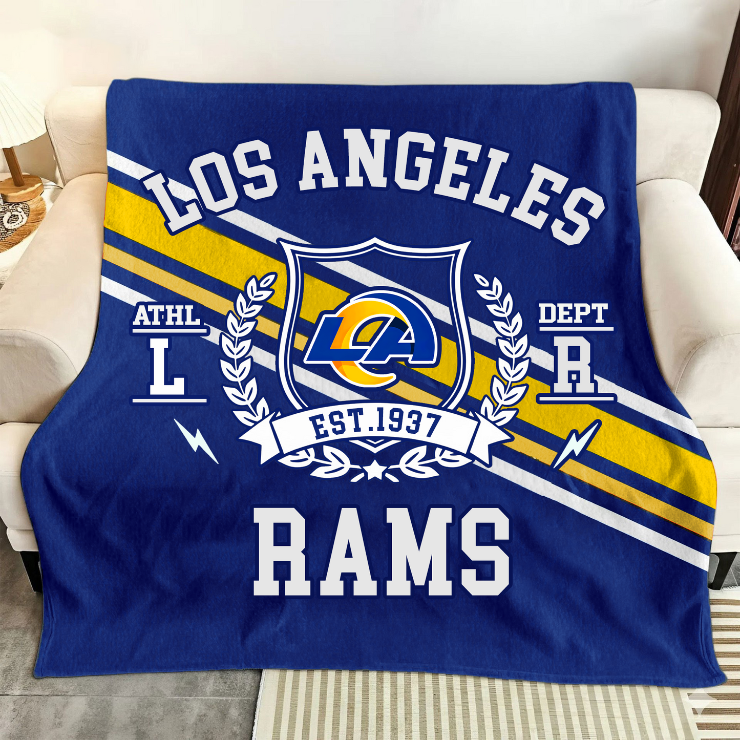LIMITED EDITION - NEW CUSTOMIZED NFL22 LAR LOS ANGELES RAMS NORMAL & FLEECE BLANKET