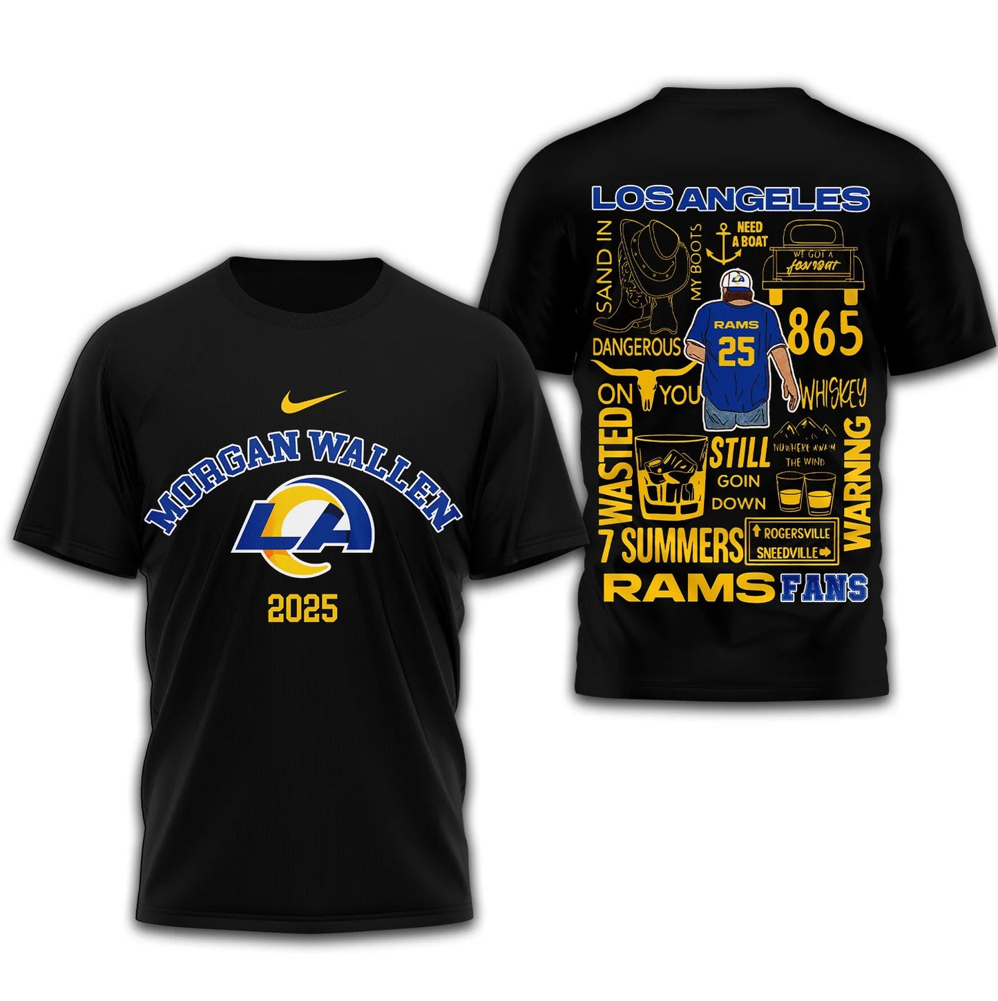 LIMITED EDITION - NEW CUSTOMIZED NFL22 LAR LOS ANGELES RAMS T-SHIRT | MULTIPLE COLORS AVAILABLE