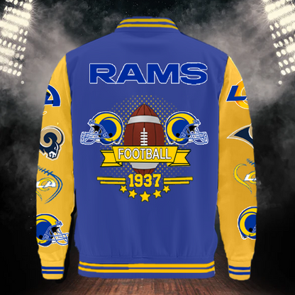 LIMITED EDITION - NEW CUSTOMIZED NFL22 LAR LOS ANGELES RAMS BASEBALL JACKET