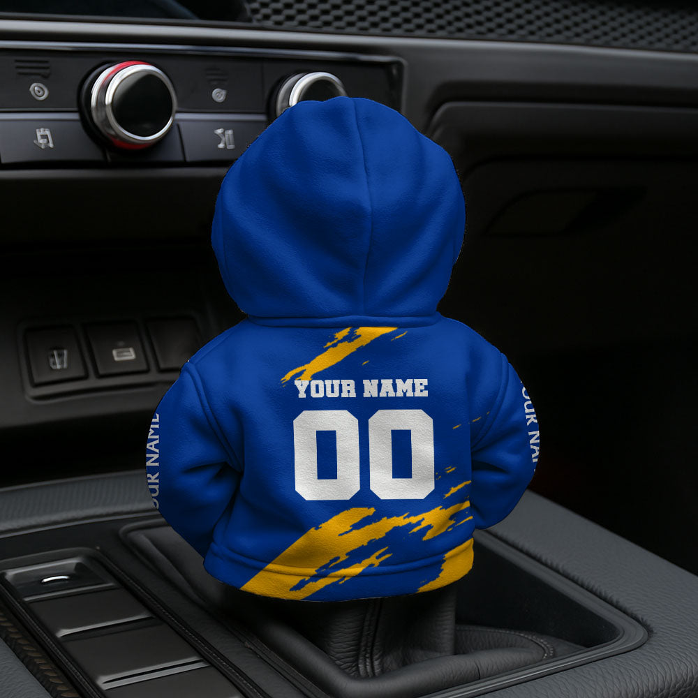 LIMITED EDITION - NEW CUSTOMIZED NFL22 LAR LOS ANGELES RAMS CAR HOODIE SHIFT KNOB COVER
