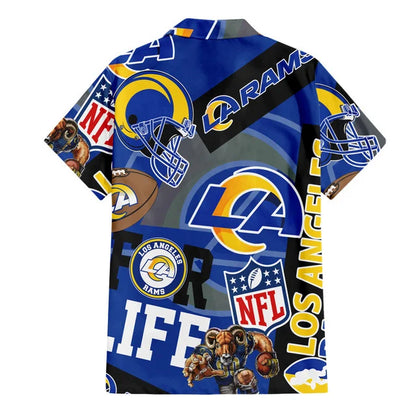LIMITED EDITION - NEW CUSTOMIZED NFL22 LAR LOS ANGELES RAMS UNISEX HAWAIIAN SHIRT & SHORTS SET