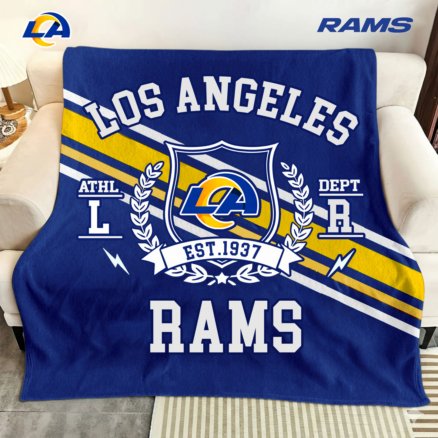 LIMITED EDITION - NEW CUSTOMIZED NFL22 LAR LOS ANGELES RAMS NORMAL & FLEECE BLANKET