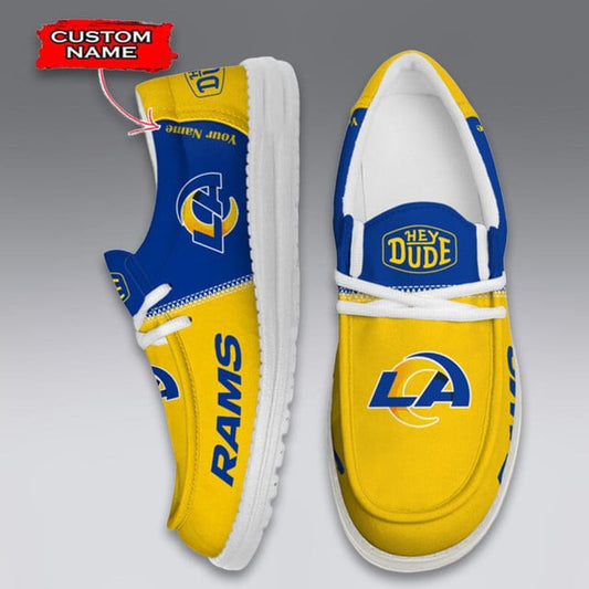 LIMITED EDITION - NEW CUSTOMIZED NFL22 LAR LOS ANGELES RAMS LOAFER SHOES