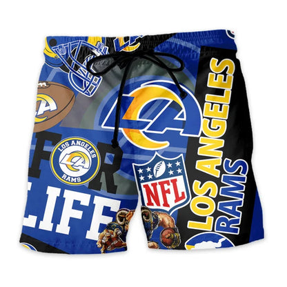 LIMITED EDITION - NEW CUSTOMIZED NFL22 LAR LOS ANGELES RAMS UNISEX HAWAIIAN SHIRT & SHORTS SET