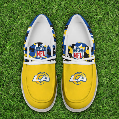 LIMITED EDITION - NEW CUSTOMIZED NFL22 LAR LOS ANGELES RAMS LOAFER SHOES