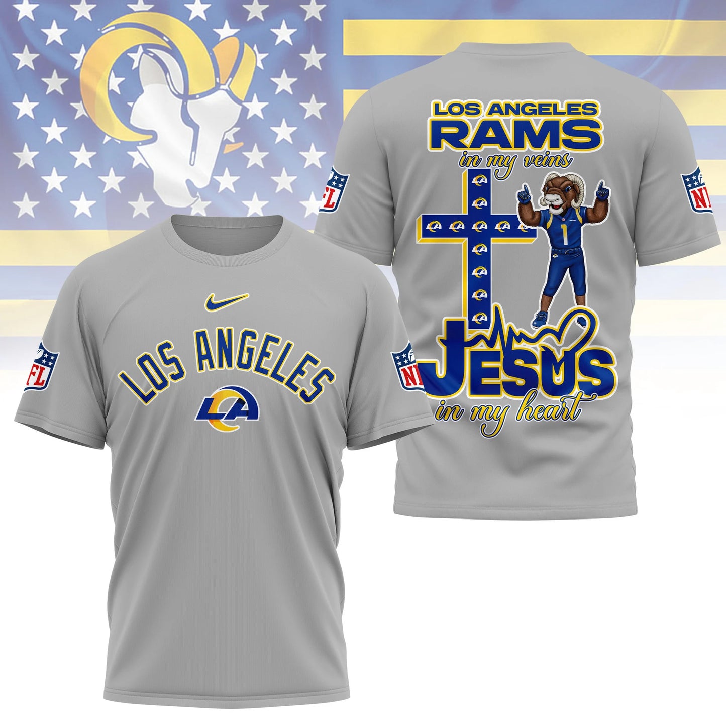 LIMITED EDITION - NEW CUSTOMIZED NFL22 LAR LOS ANGELES RAMS T-SHIRT | MULTIPLE COLORS AVAILABLE