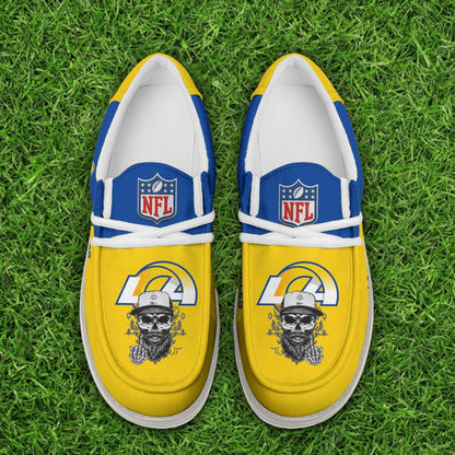 LIMITED EDITION - NEW CUSTOMIZED NFL22 LAR LOS ANGELES RAMS LOAFER SHOES