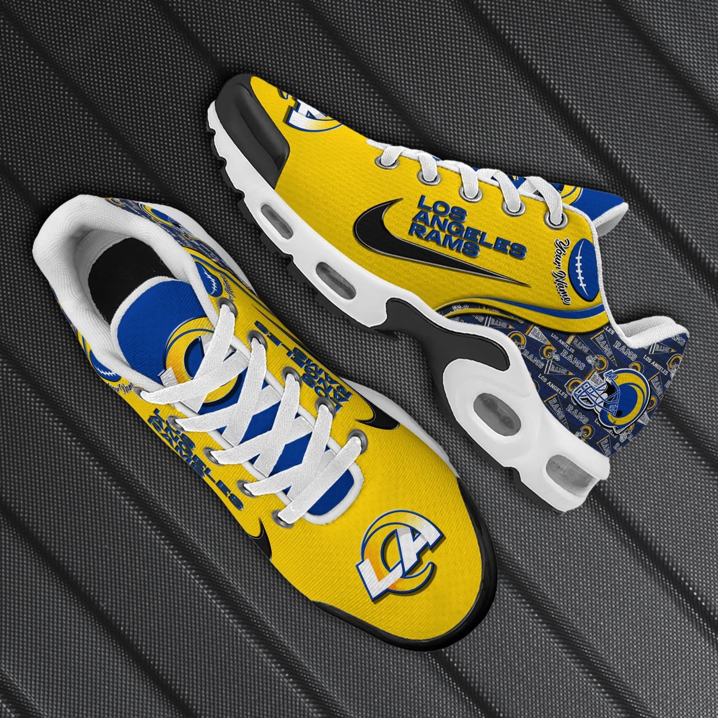 LIMITED EDITION - NEW CUSTOMIZED NFL22 LAR LOS ANGELES RAMS UNISEX AIR MAX PLUS SNEAKERS