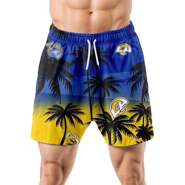 LIMITED EDITION - NEW CUSTOMIZED NFL22 LAR LOS ANGELES RAMS UNISEX HAWAIIAN SHIRT & SHORTS SET
