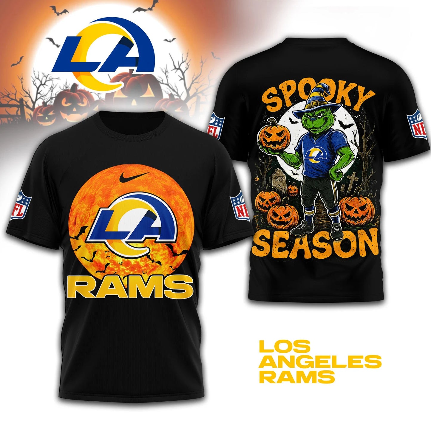 LIMITED EDITION - NEW CUSTOMIZED NFL22 LAR LOS ANGELES RAMS x SPOOKY SEASON T-SHIRT, HOODIE, ZIP HOODIE